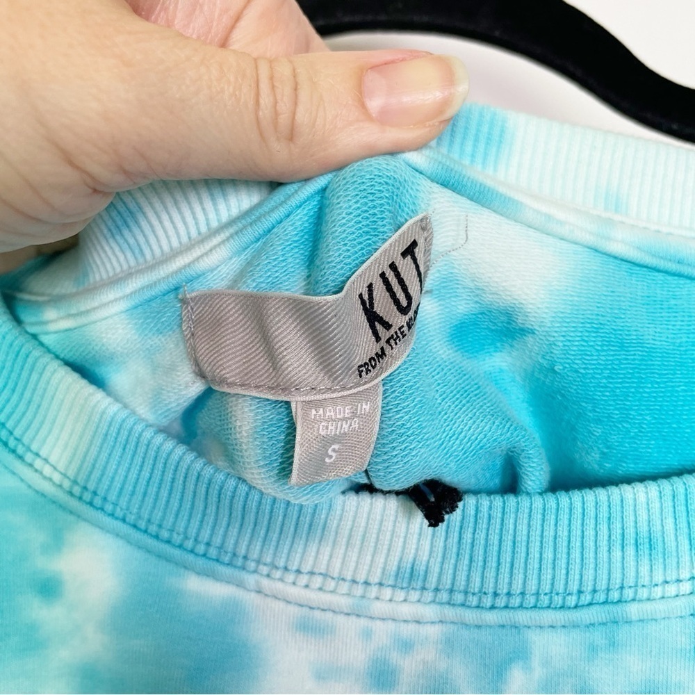 Kut from the Kloth Womens Pullover Cotton Sweatshirt in Blue Tie Dye‎ Size Small - Picture 5 of 8